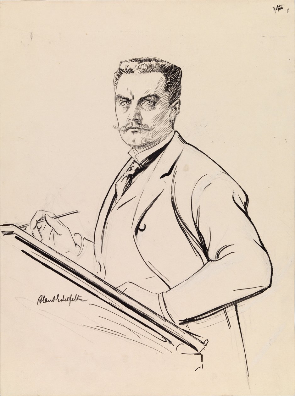 Selvportrett ved skrivebordet av Albert Edelfelt