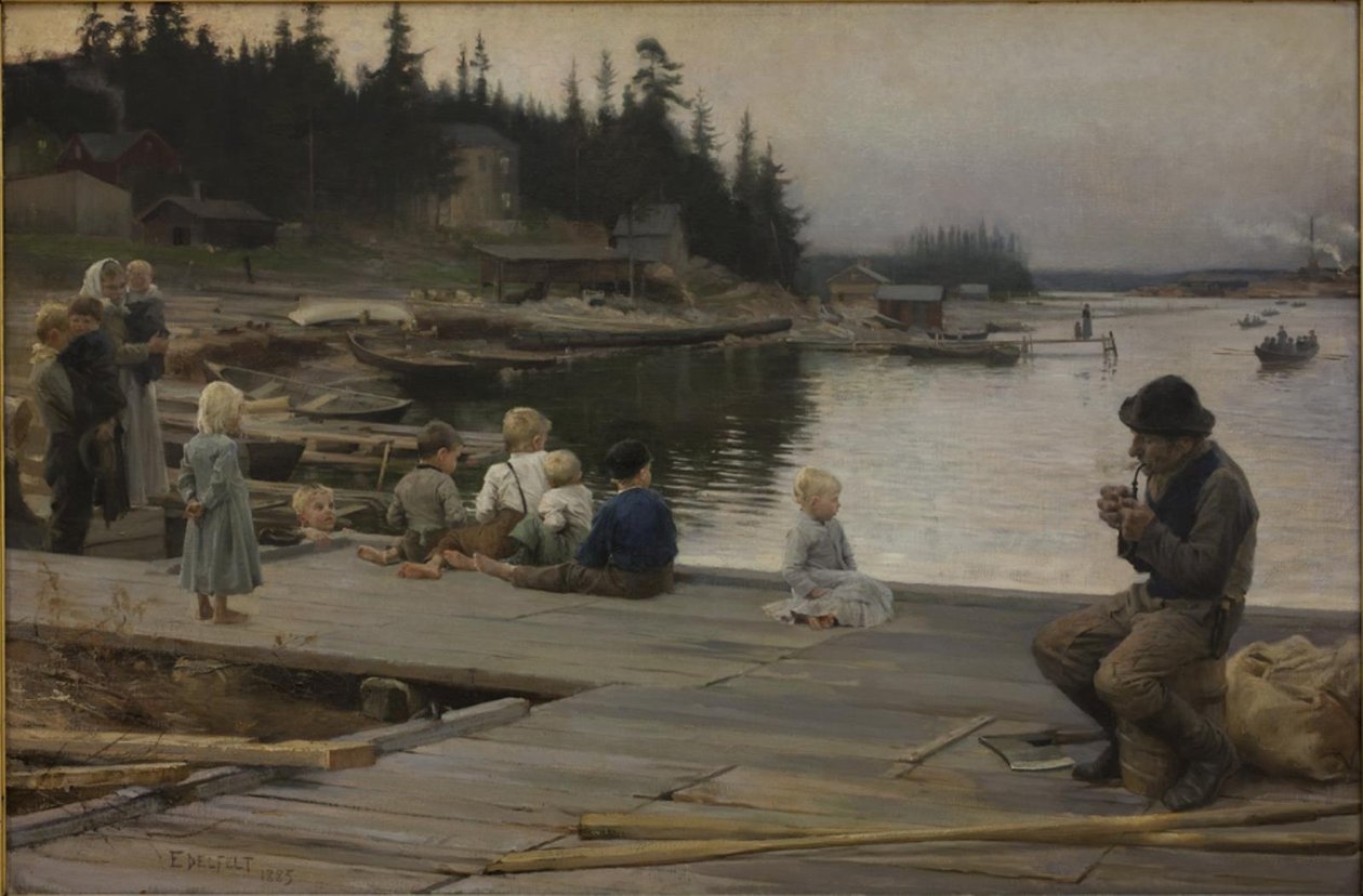 Sommerkveld på Hammars Reparasjonsgård av Albert Gustaf Aristides Edelfelt