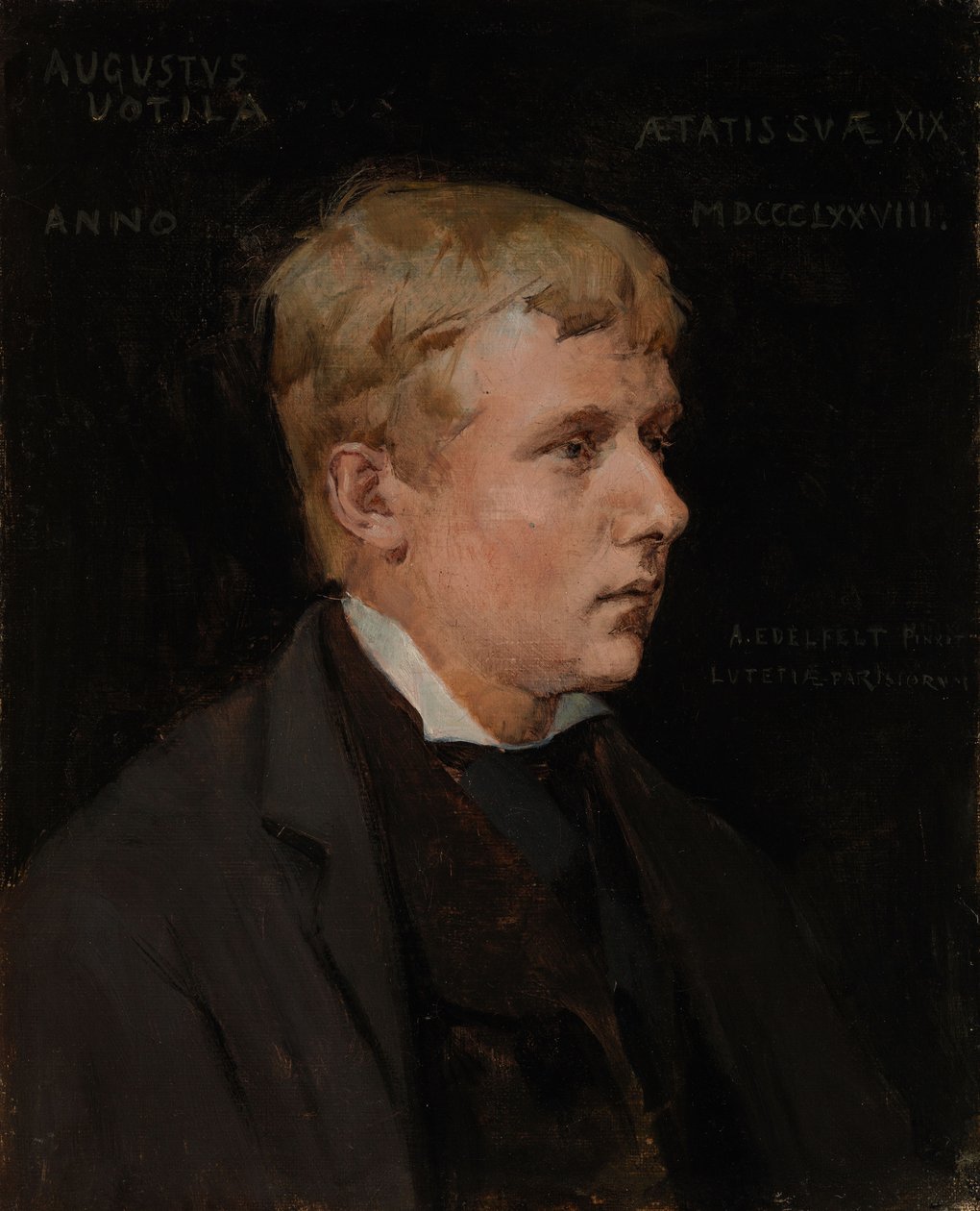 Kunstneren Aukusti Uotila, studie til «Hertug Karl fornærmer Klaus Flemings lik» av Albert Edelfelt