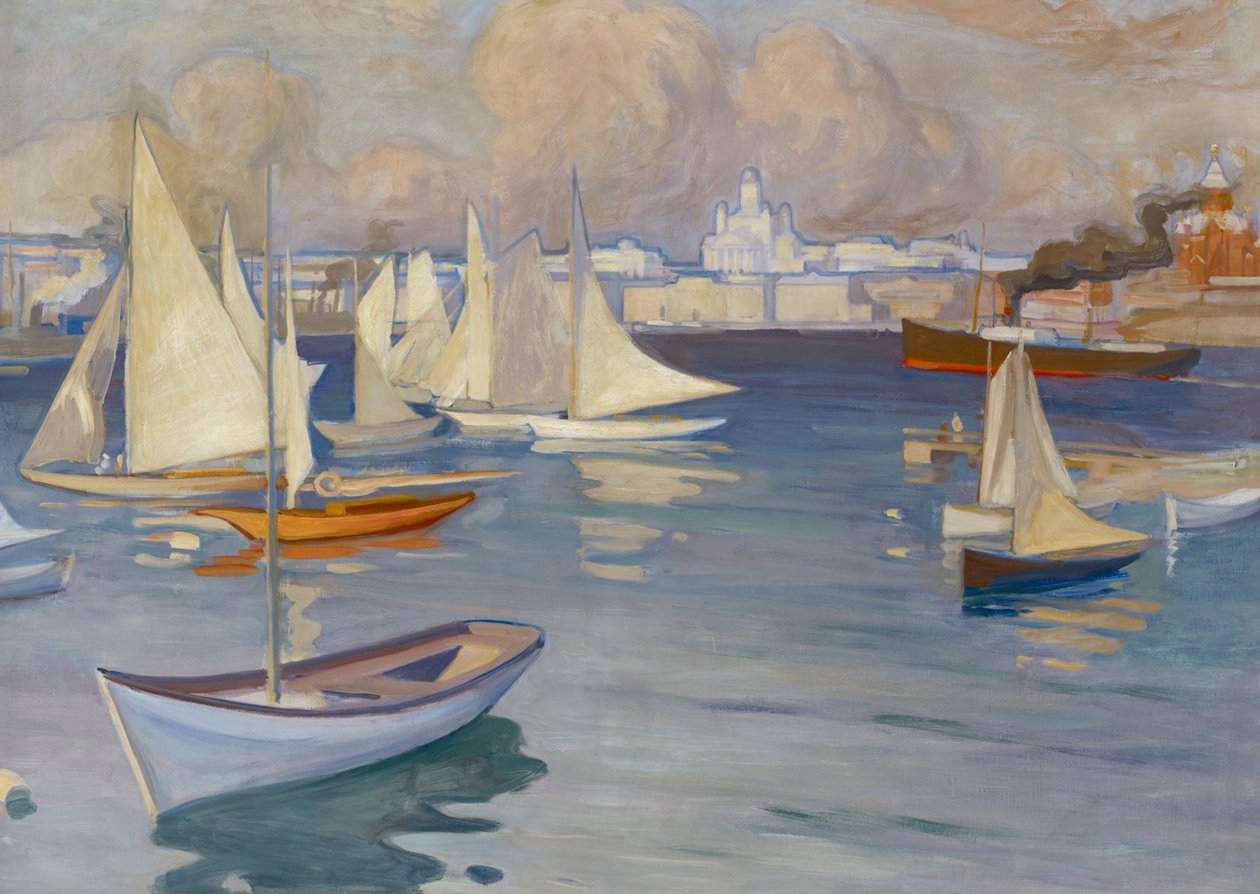 Nyländska Jaktklubbens havn i Helsinki av Albert Edelfelt