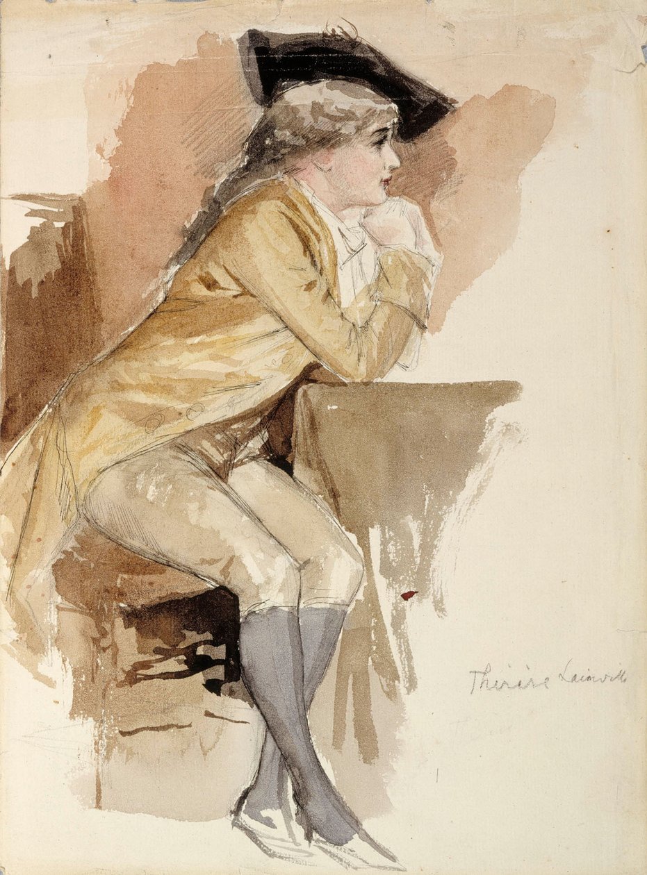 Thérèse Lainville kledd i stil med 1700-tallet av Albert Edelfelt