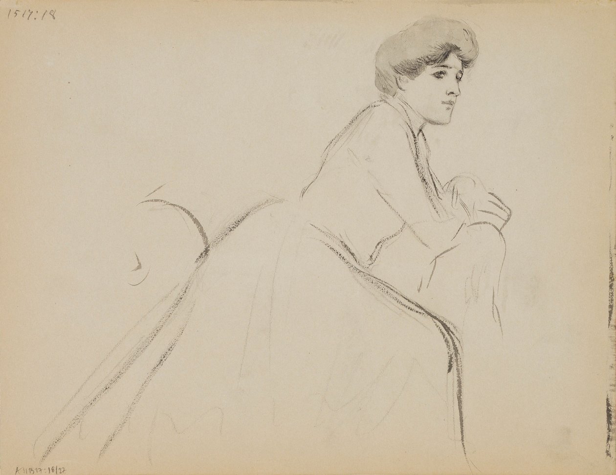 Sittende kvinne, profil av Albert Edelfelt