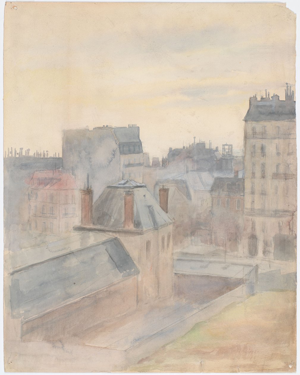 Utsikt fra kunstnerens hjem i Paris av Albert Edelfelt
