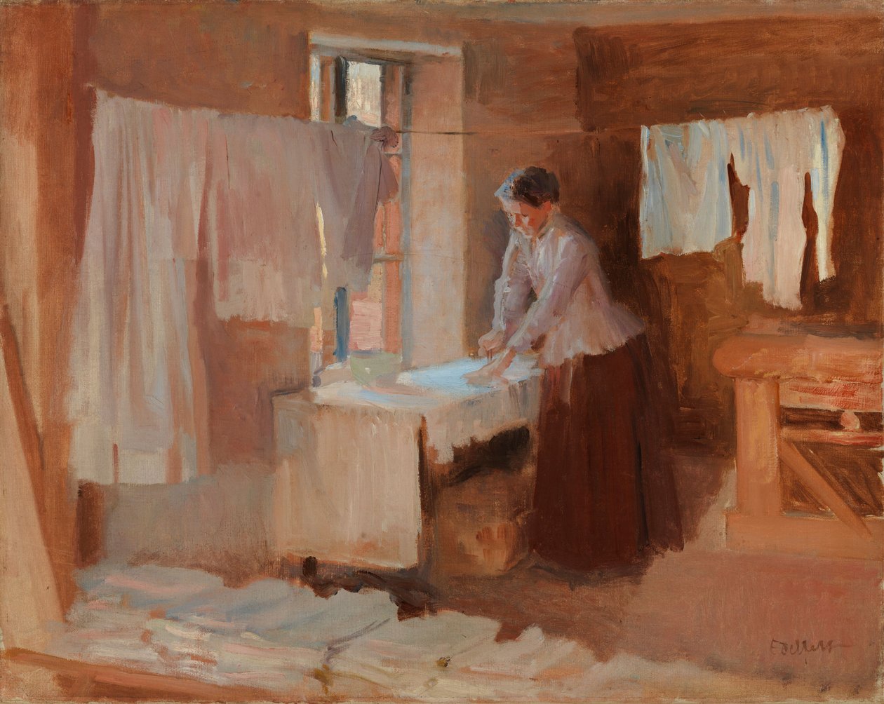 Kvinne som stryker, studie til «Vaskekvinnene» av Albert Edelfelt