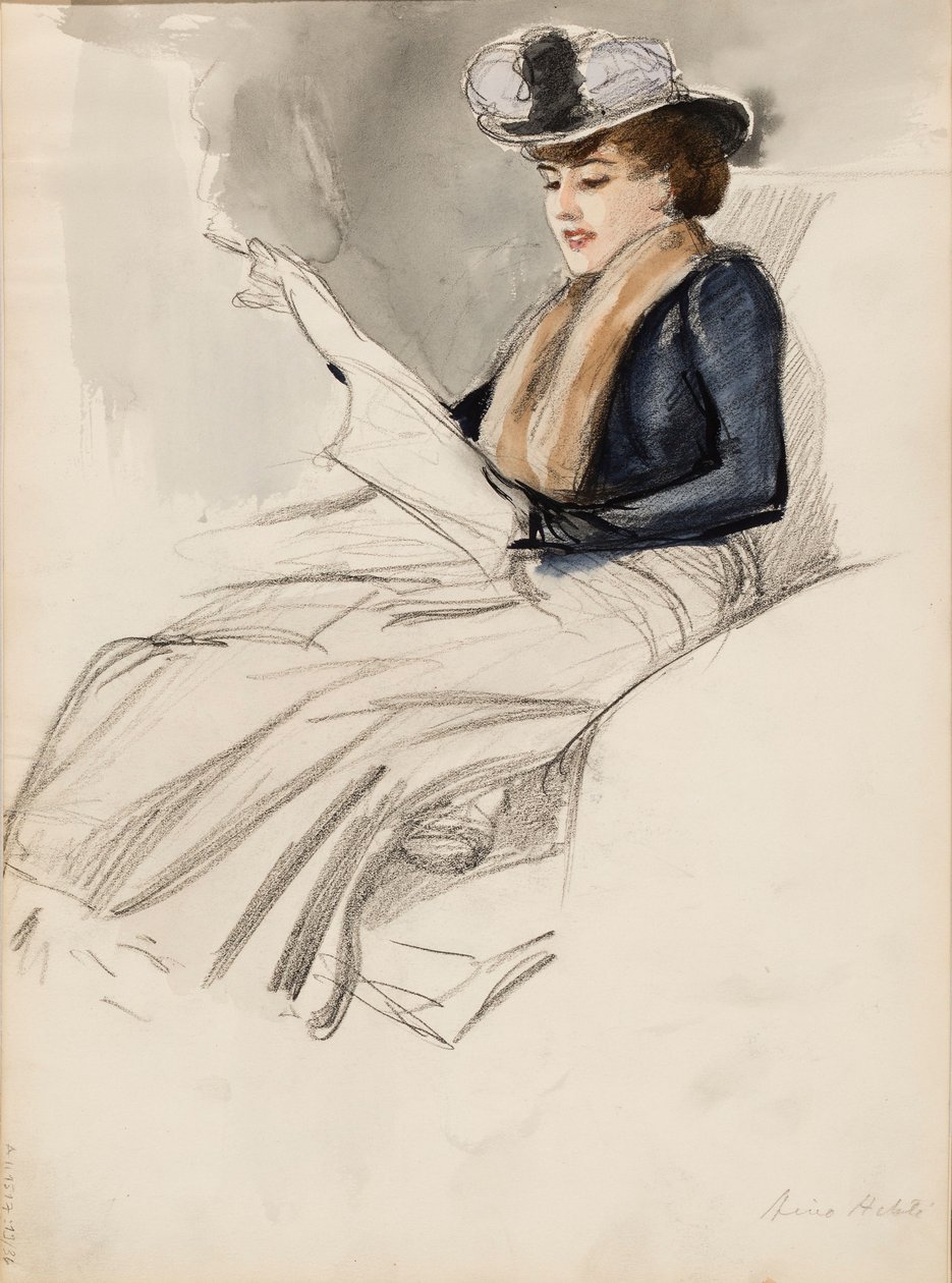 Kvinne sittende, Aino Ackté av Albert Edelfelt