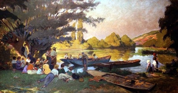 Piknikscene av Albert Edouard Puyplat