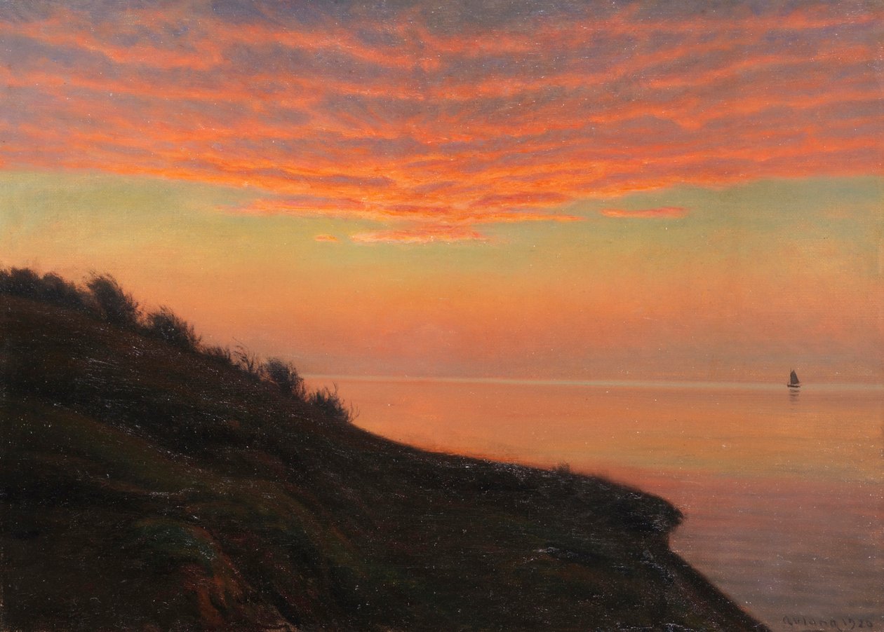 Kveldsstemning på den danske kysten, 1920. av Albert Edvard Wang