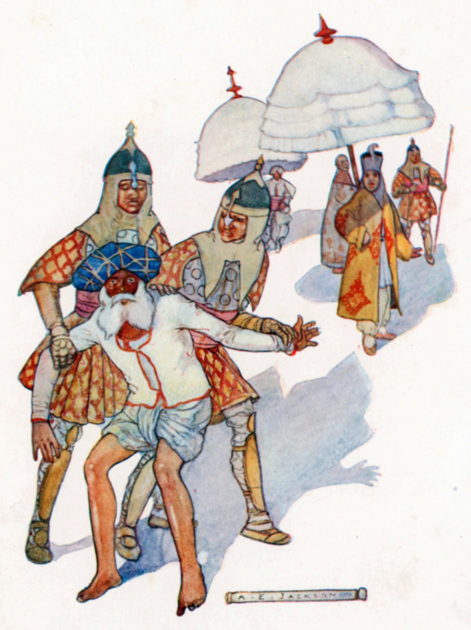 quot;Du skal bli delaktig i fengseletquot; (fargelitografi) av Albert Edward Jackson