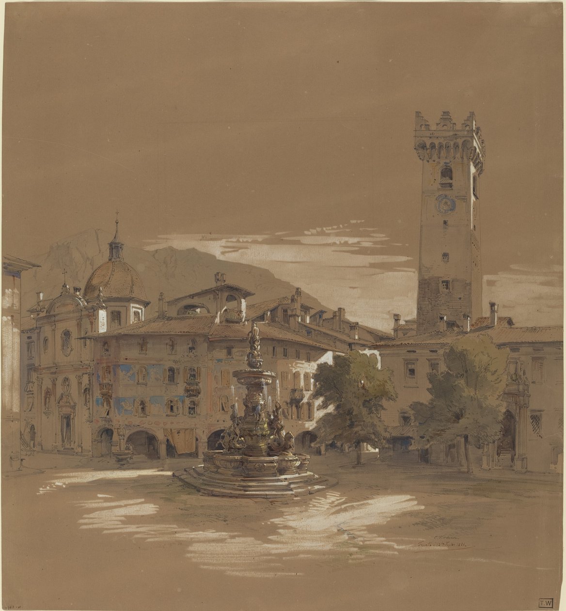 Utsikt over Trento av Albert Emil Kirchner
