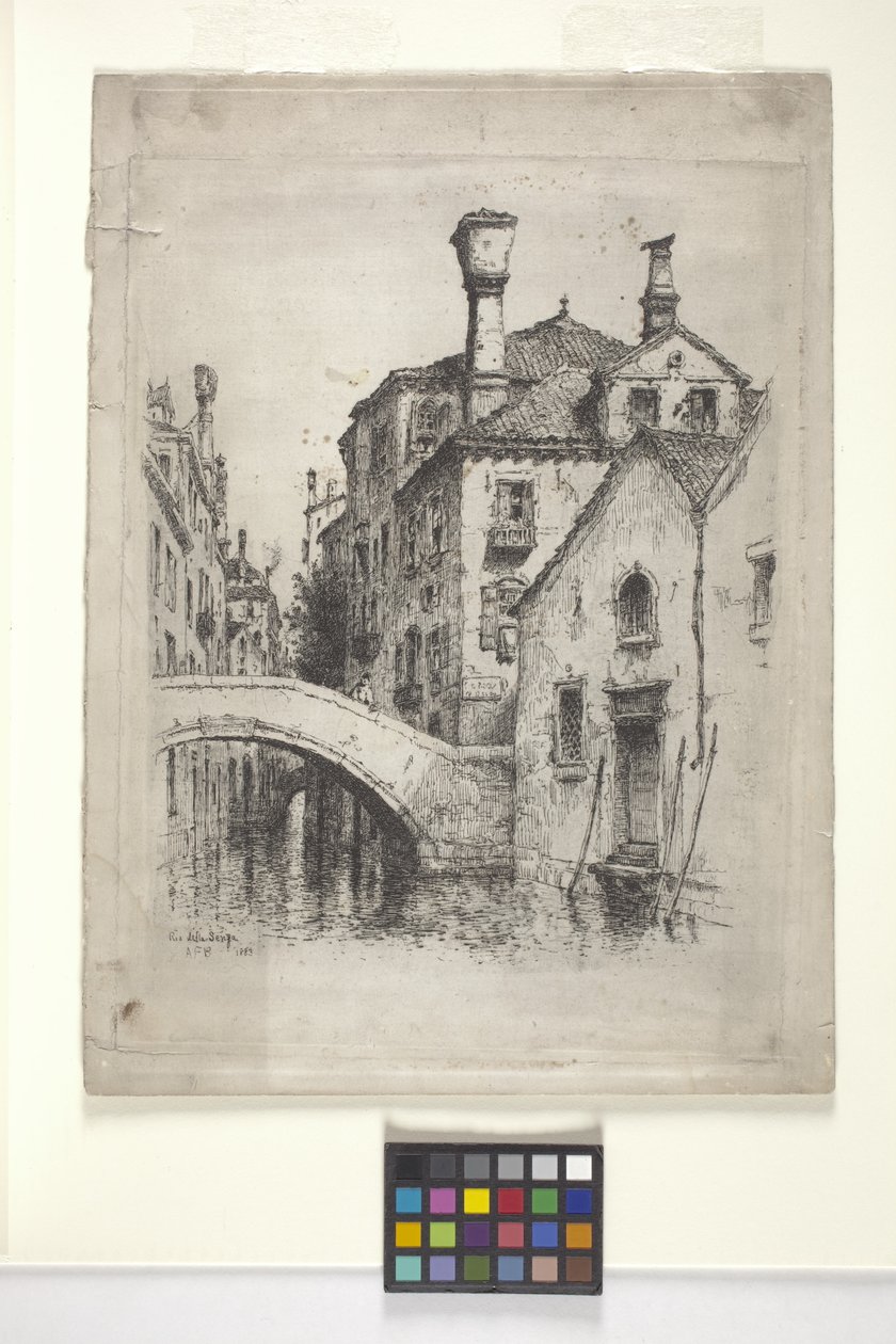 Rio Della Senza, Venezia (etsing) av Albert Fitch Bellows