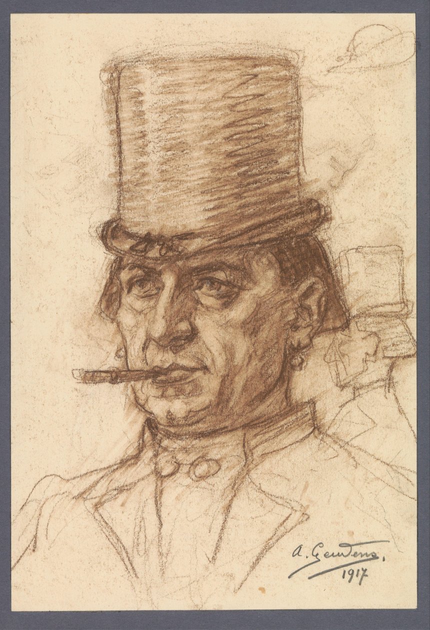Portrett av en ukjent mann av Albert Geudens (signed by artist)