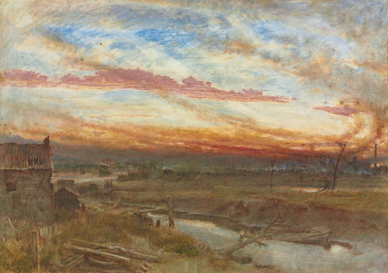 En solnedgang i produksjonsdistriktene av Albert Goodwin