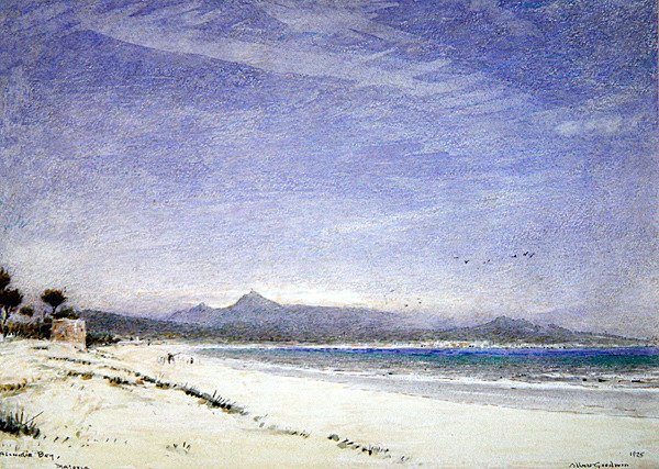 Alcudia Bay, Mallorca av Albert Goodwin