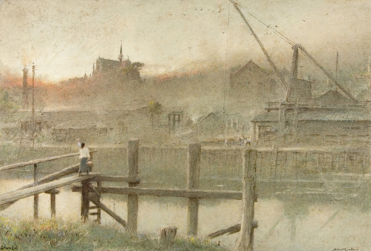 Arundel (akvarell, kroppsfarge og blyant på papir) av Albert Goodwin