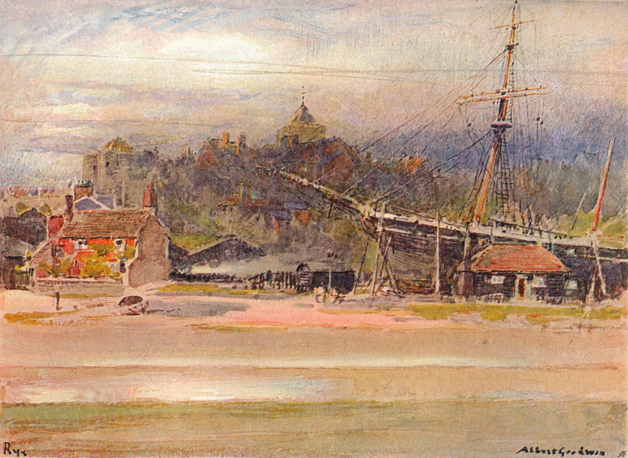 Båtbyggerverftet, Rye, 1910 av Albert Goodwin