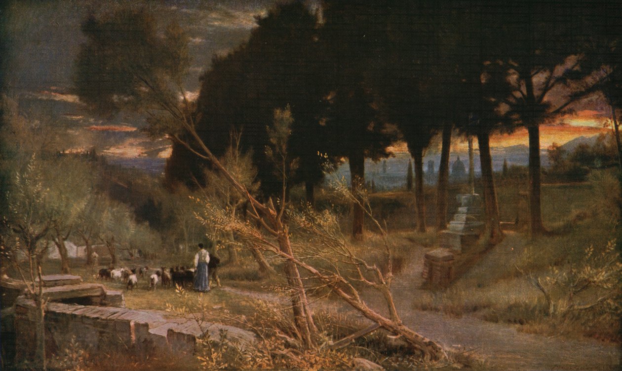 Firenze: Aften, 1896, c1930. av Albert Goodwin