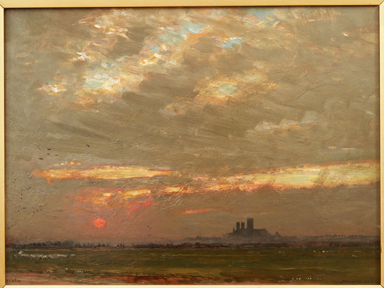 Lincoln-katedralen ved solnedgang, 1912 av Albert Goodwin