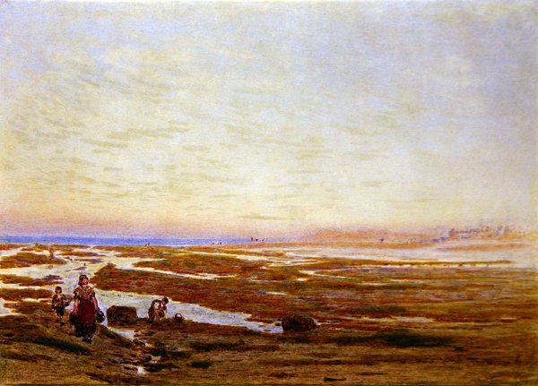 Lavvann på sørkysten, nær Brighton av Albert Goodwin