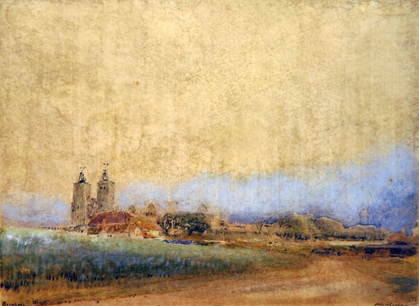 Reculver, Kent (penn, blekk og akvarell på papir) av Albert Goodwin