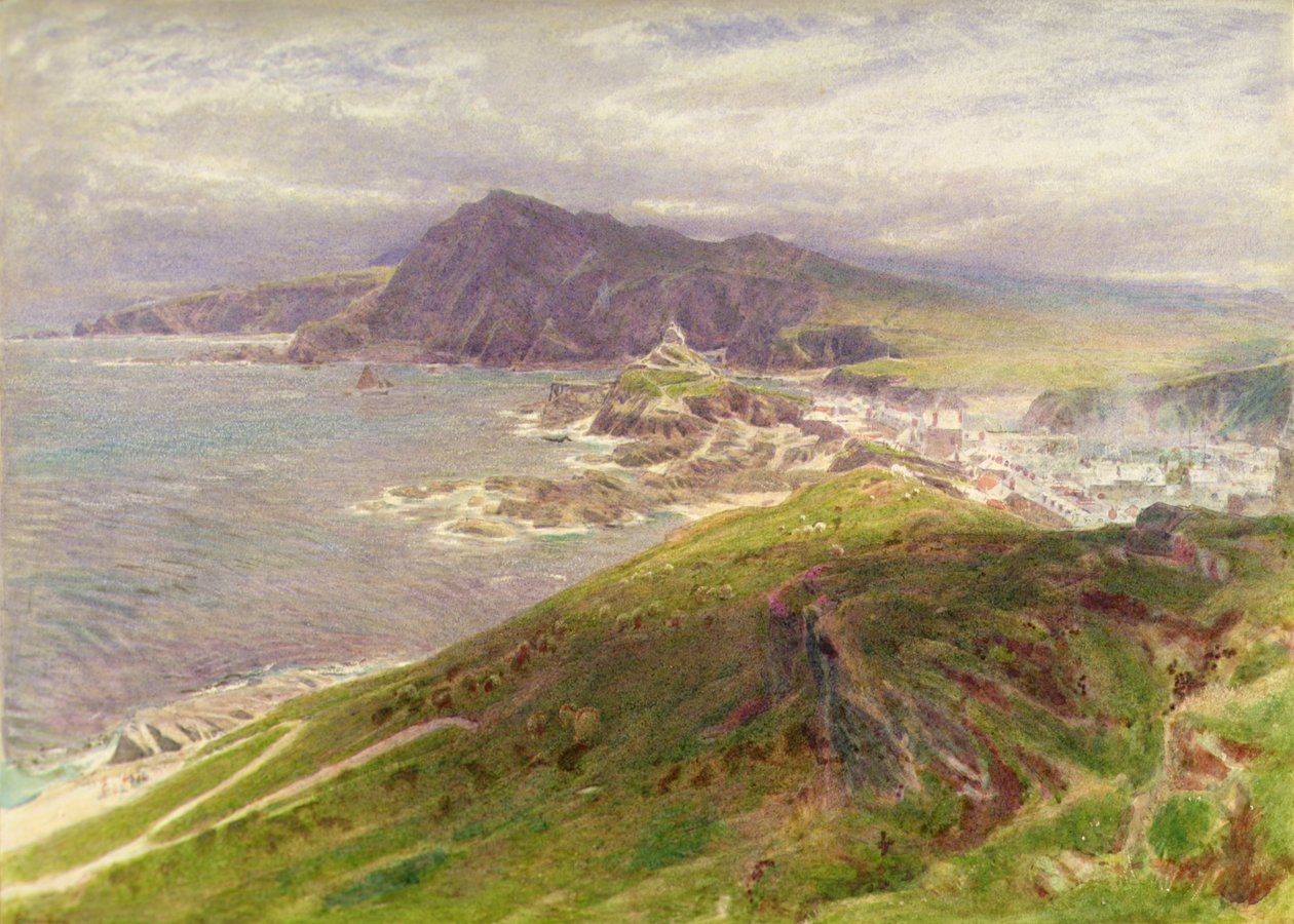 Kysten ved Ilfracombe, North Devon (blyant og akvarell) av Albert Goodwin