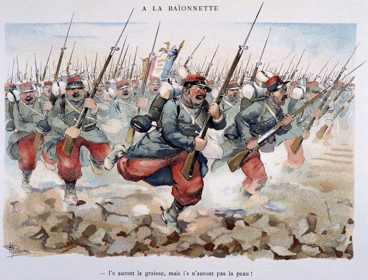 A la bajonett - i "" Album militaire "" av Albert Guillaume (1873-1942), ca. 1900 av Albert Guillaume