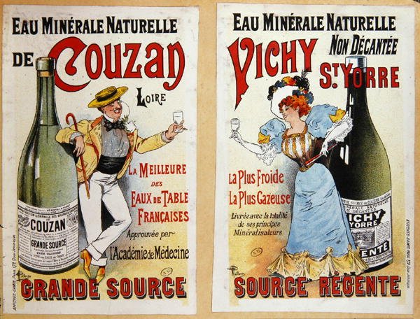 Reklame for Couzan og Vichy mineralvann, ca. 1900 (farge litho) av Albert Guillaume