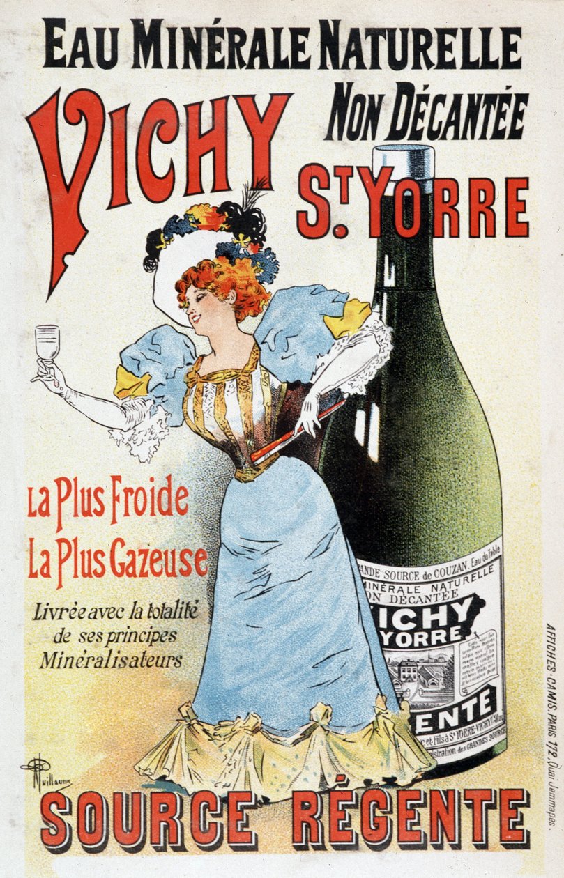 Reklame for mineralvannet Vichy St Yorre - av Albert Guillaume (1873-1942), v.1895 av Albert Guillaume