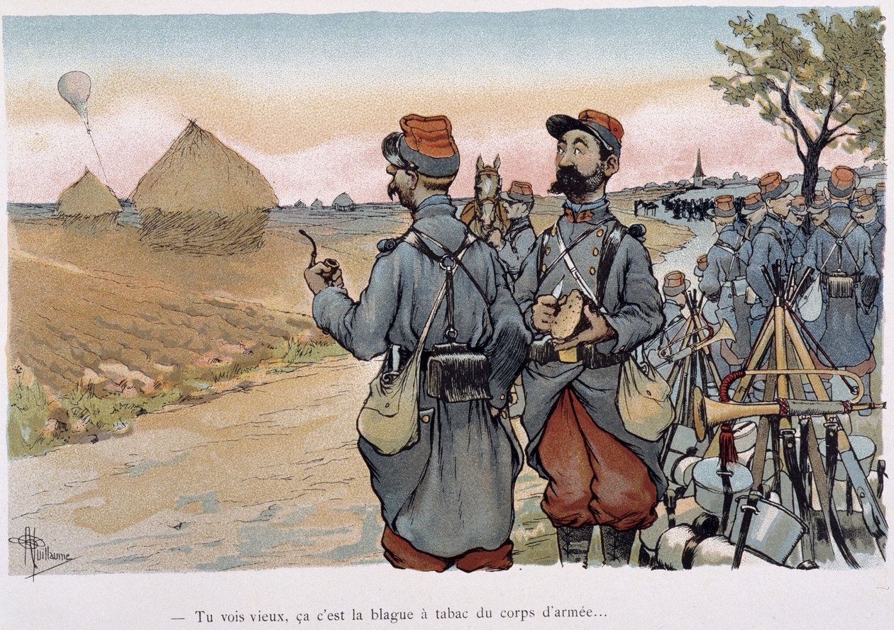 Military Aerostation - i "" Military Album"" av Albert Guillaume (1873-1942), ca. 1900 av Albert Guillaume