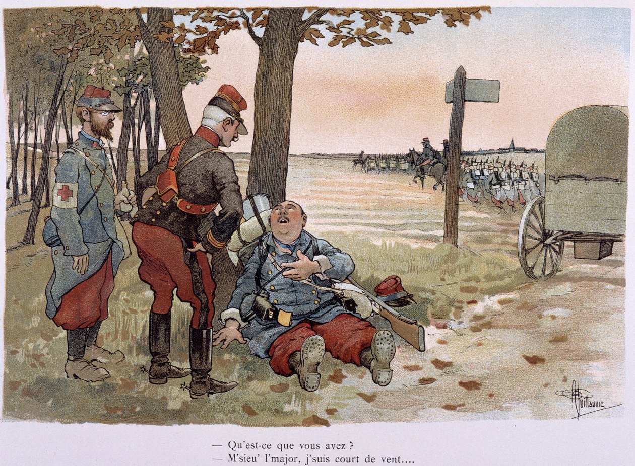 Au 30entieme kilometer - i "" Military Album"" av Albert Guillaume (1873-1942), ca. 1900 av Albert Guillaume