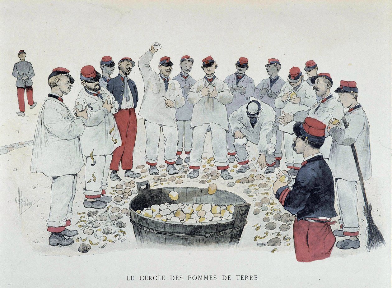 The circle of poteter (chore de pluche) - i "" Mine kampanjer"", tegning av Guillaume, Paris, red. Simonis Empis av Albert Guillaume