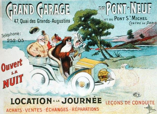 Plakatreklame «Le Grand Garage du Pont-Neuf» av Albert Guillaume