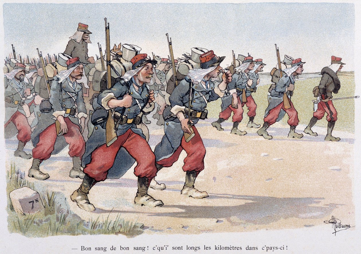 Regiment på marsj - i "" Military Album"" av Albert Guillaume (1873-1942), ca. 1900 av Albert Guillaume