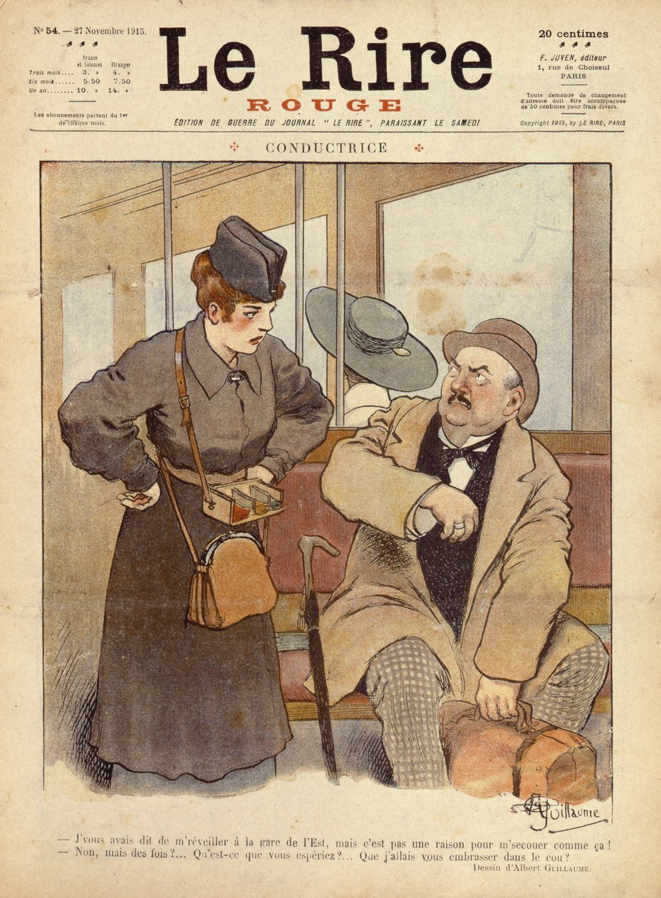 Toglederen, tegneserie fra Le Rire Rouge, 27. november 1915 av Albert Guillaume