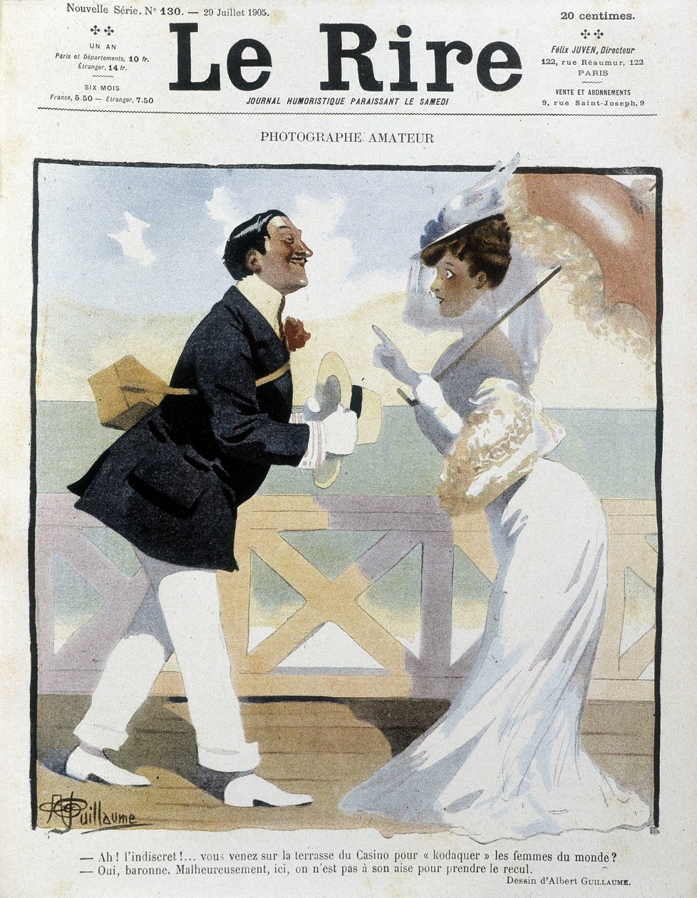 Amatørfotografen - tegning av Albert Guillaume (1873-1942) i "" The Rire"" av Albert Guillaume