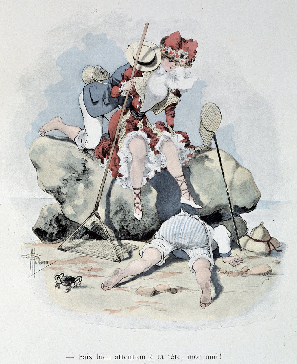 Strendene ved kanalen på begynnelsen av århundret, i ""Stars of the Sea"" av Guillaume av Albert Guillaume