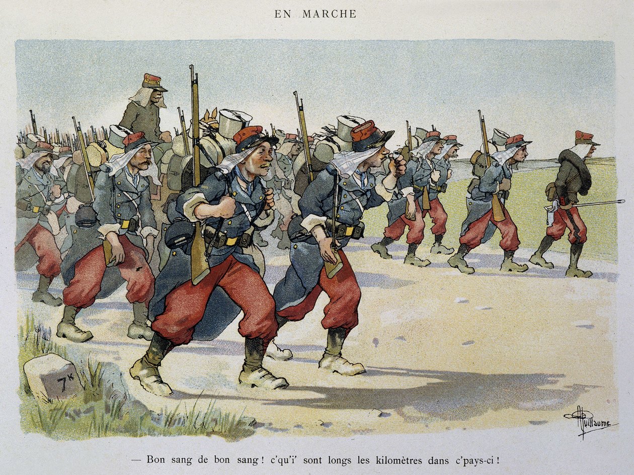 Walking - The Armee sett av Albert Guillaume (1873-1942), rundt 1900 av Albert Guillaume