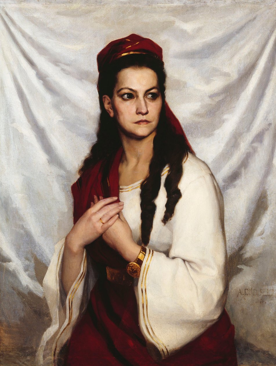 Portrett av skuespillerinnen Hedvig Charlotta Raa-Winterhjelm 1838-1907, 1876. av Albert Gustaf Aristides Edelfelt