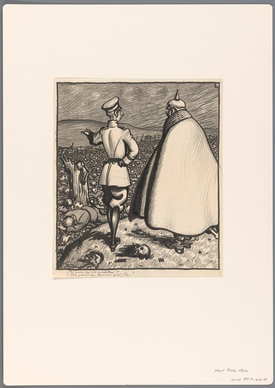 Design for en politisk tegneserie om første verdenskrig av Albert Hahn (I)