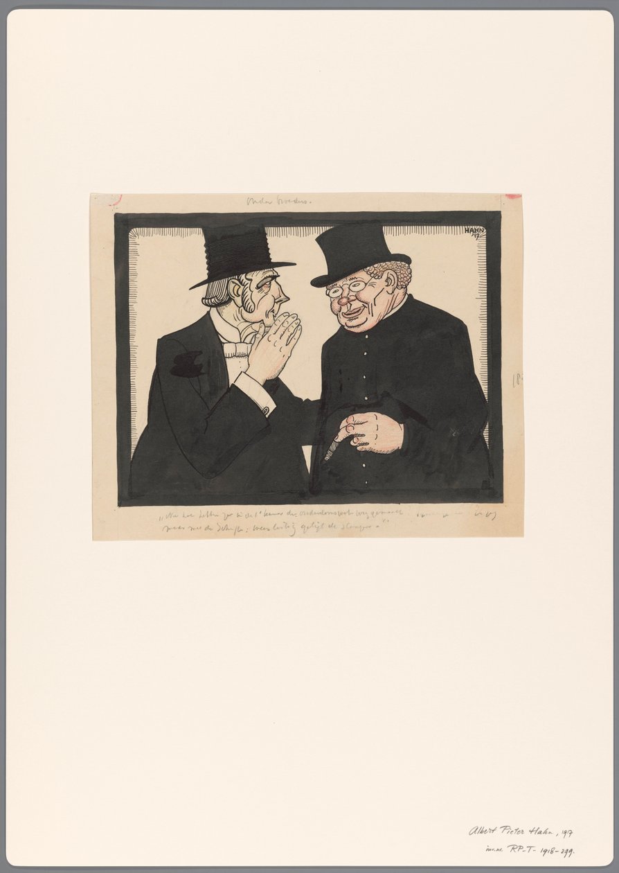 Design for en politisk tegneserie om alderdomsloven: Onder Brothers av Albert Hahn (I)