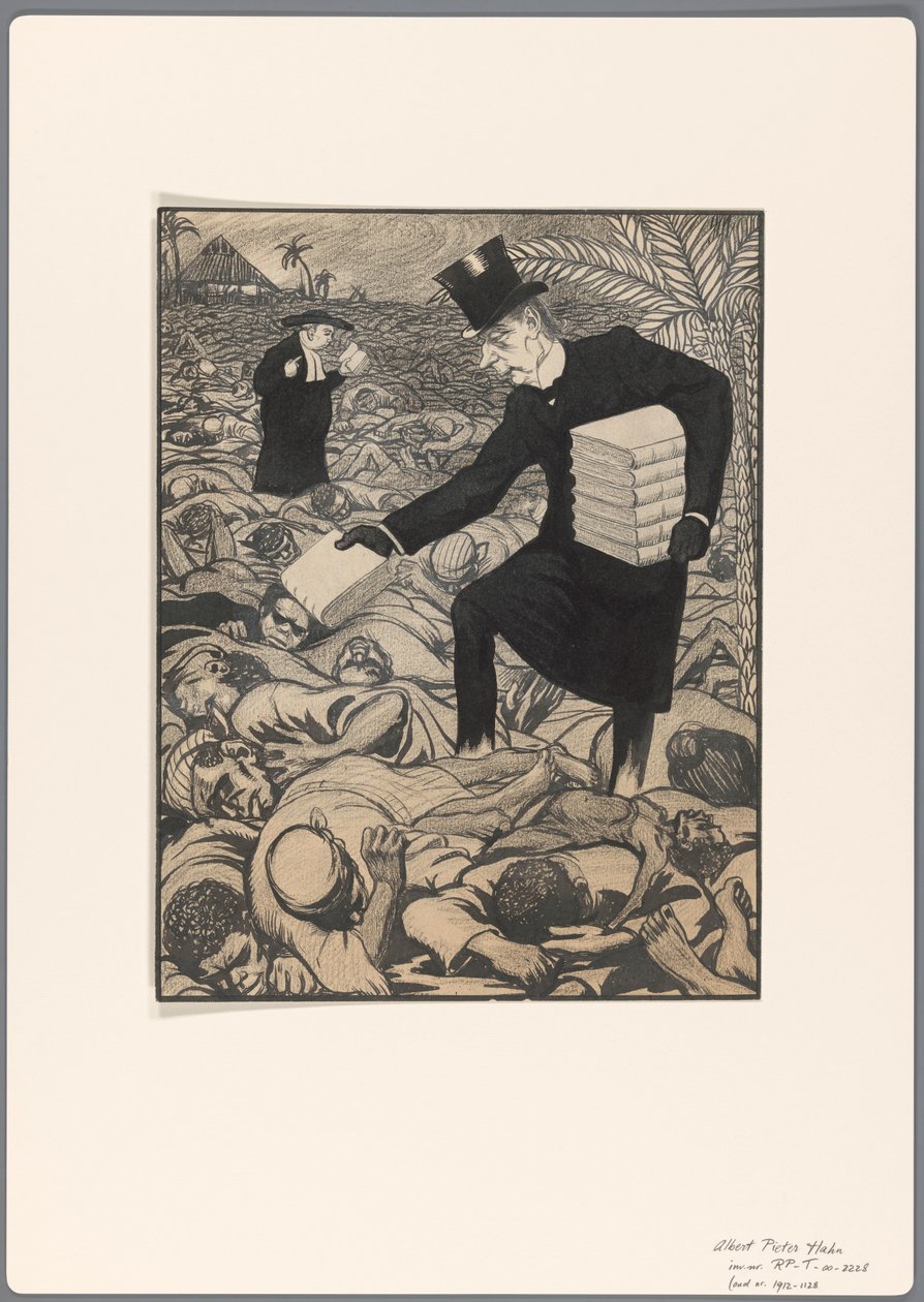 Design for en politisk tegneserie om misjonsarbeid av Albert Hahn (I)