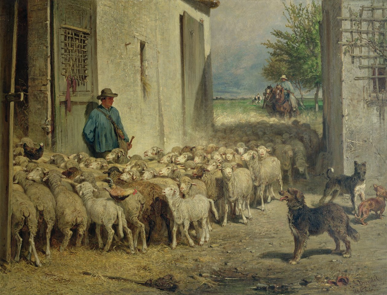 Gå tilbake til sauefolden, 1860 av Albert Heinrich Brendel