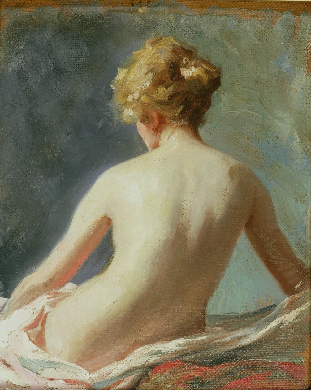 Naken kvinne (olje om bord) av Albert Henry Collings