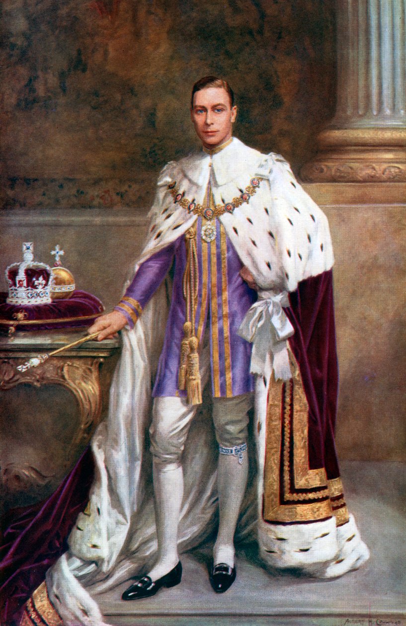 Kong George VI i kroningskapper, 1937. av Albert Henry Collings