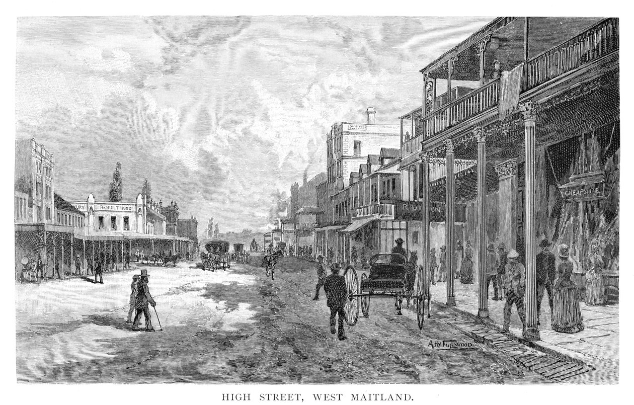 High Street, West Maitland, New South Wales, Australia, 1886. av Albert Henry Fullwood