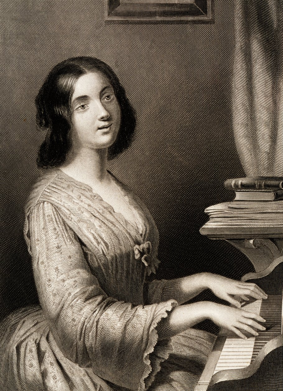 Sanger akkompagnert av piano, ca 1840, av Albert Henry Payne (1812-1902) av Albert Henry Payne