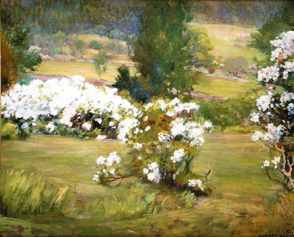 Blooming Flowers, ca. 1925 (olje på lerret) av Albert Herter