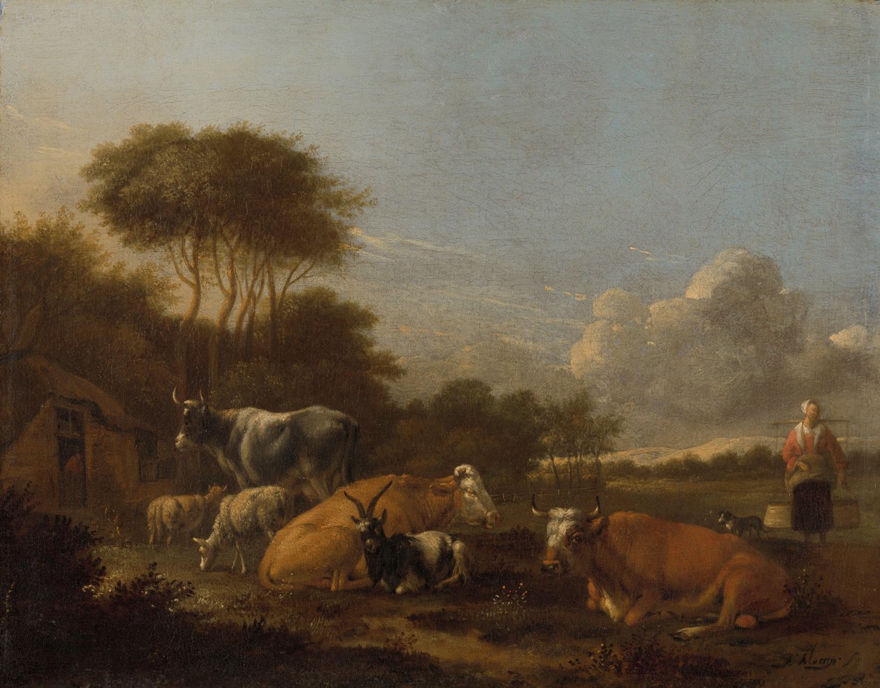 Landskap med storfe av Albert Jansz Klomp
