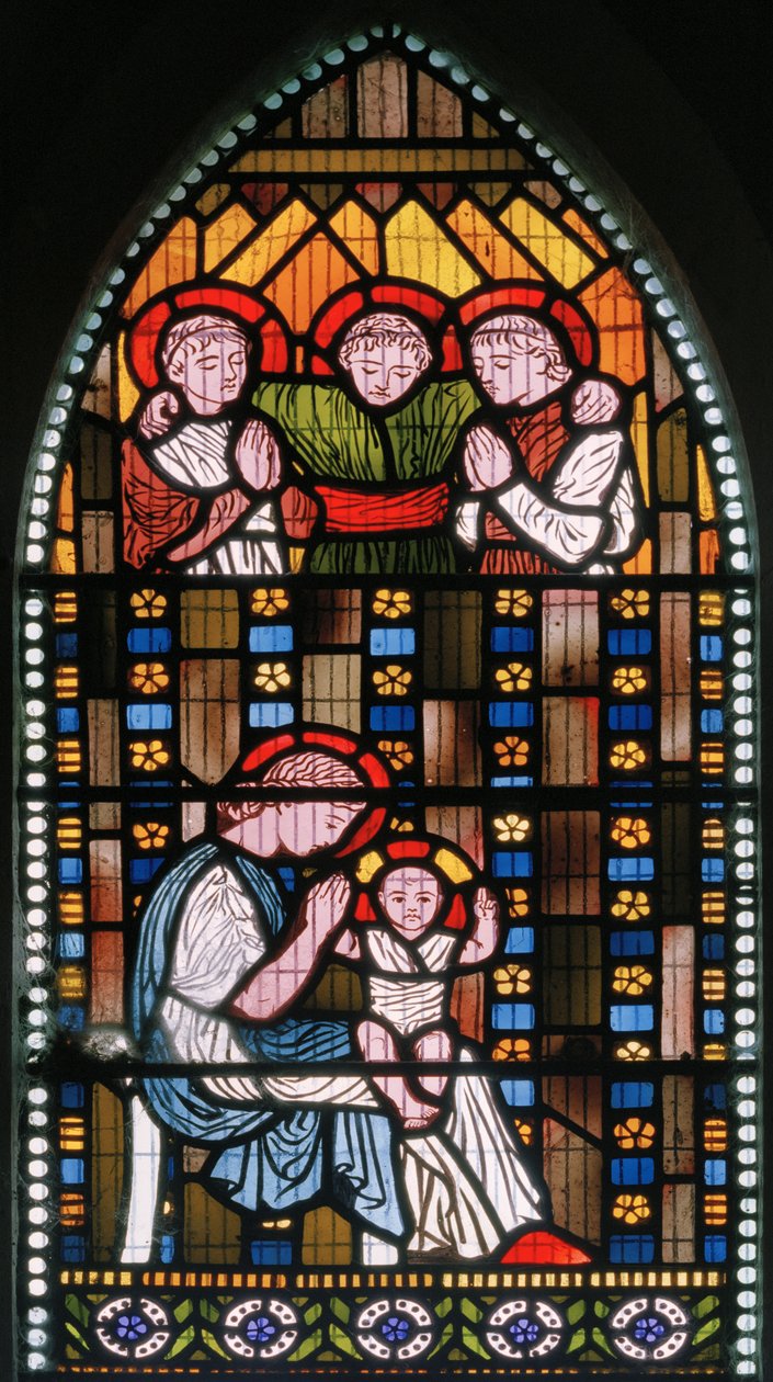Madonna og barn, 1862 (farget glass) av Albert Joseph Moore
