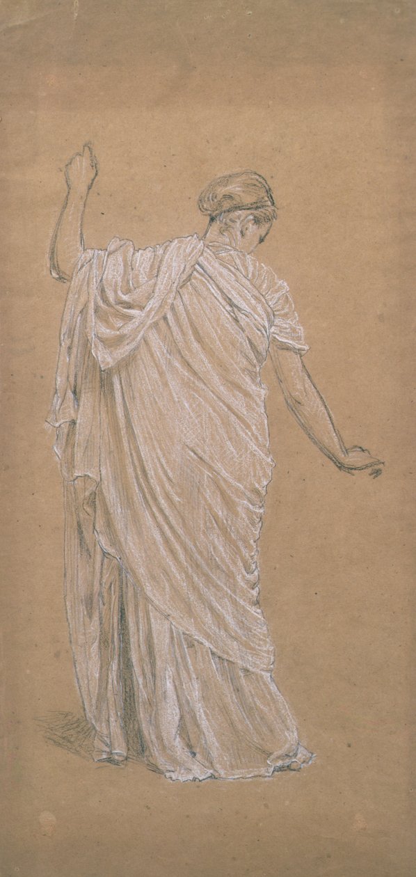 Study for A Garden (kritt på farget papir) av Albert Joseph Moore