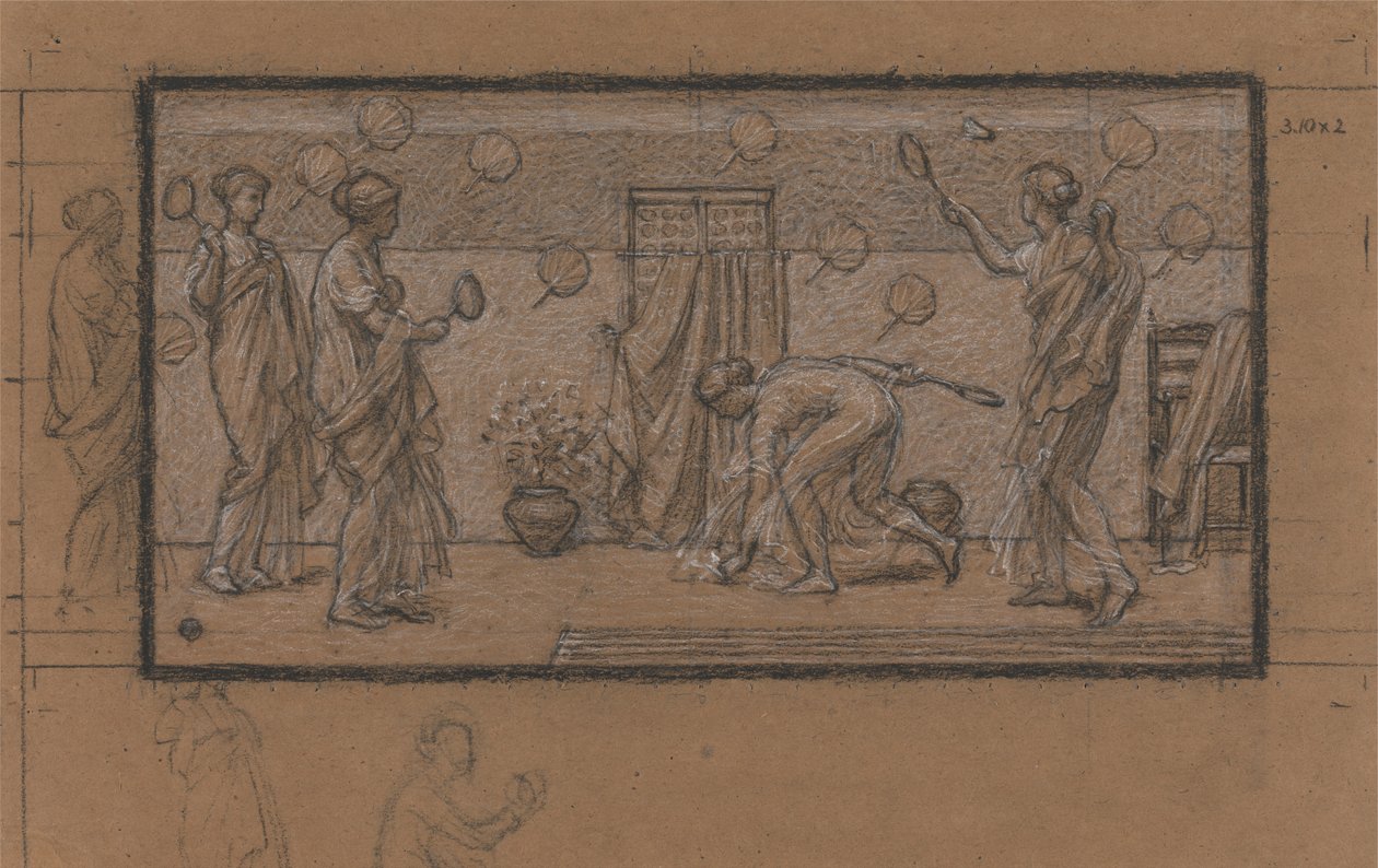 Studie for Battledore og Shuttlecock av Albert Joseph Moore